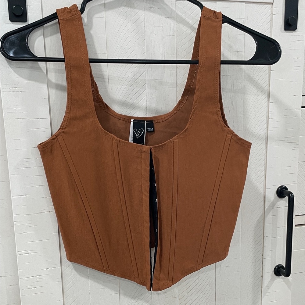 Windsor Rust Sleeveless Corset Style Crop Top
